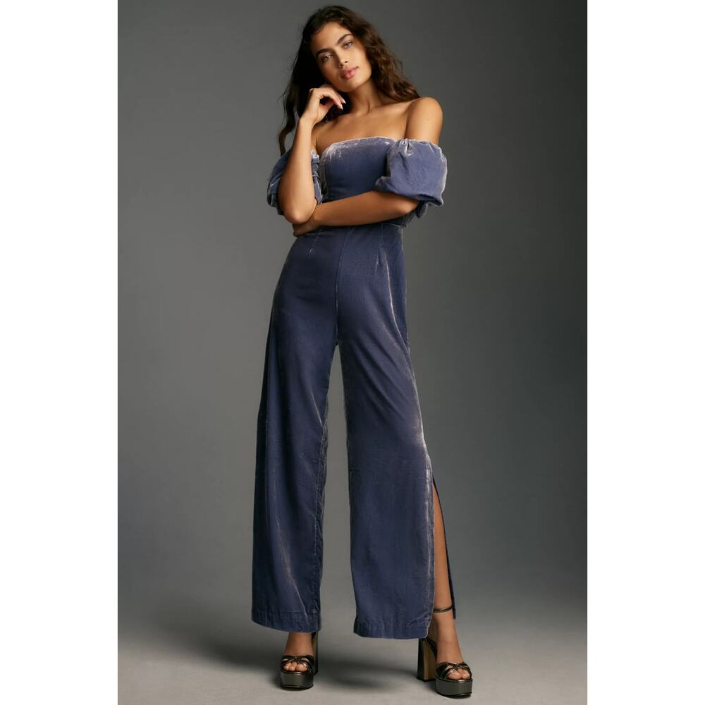 NEW Anthropologie The Femme Velvet Jumpsuit